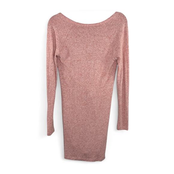 Free People Pink Knit Tie Front Sweater Dress - Size S Minimalist Indie Fall - Picture 7 of 12